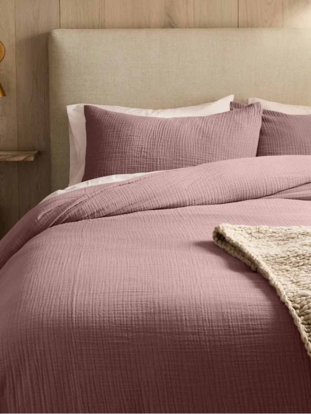 QUINCE Organic Airy Gauze Duvet Cover only King//Cal King Fig